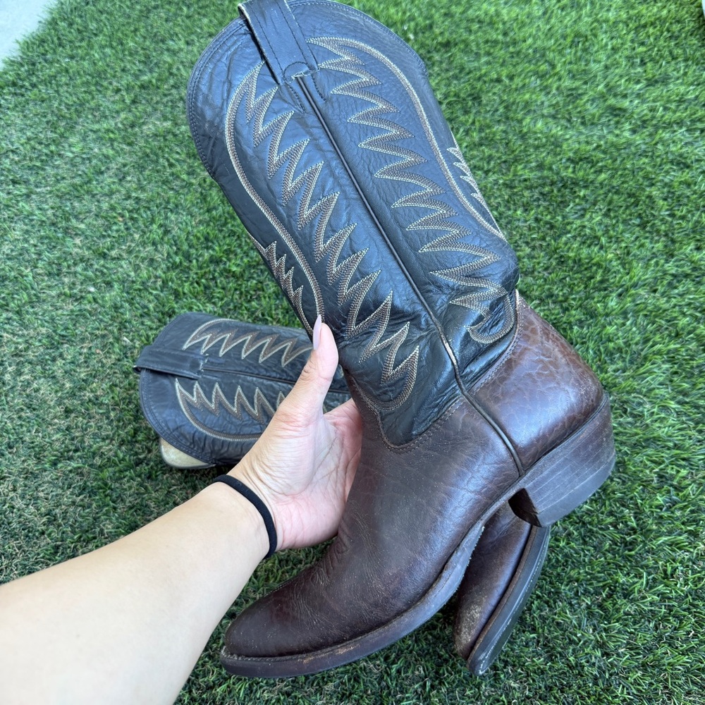 Nocona Black and Brown Western Cowboy Boots